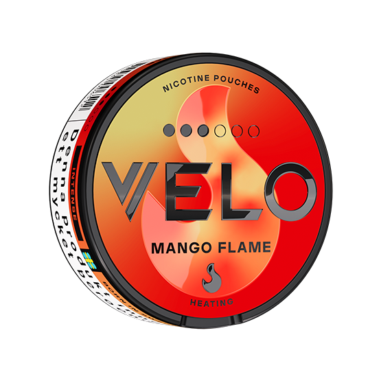 Velo Mango Flame nicotine pouches packaging on a white background